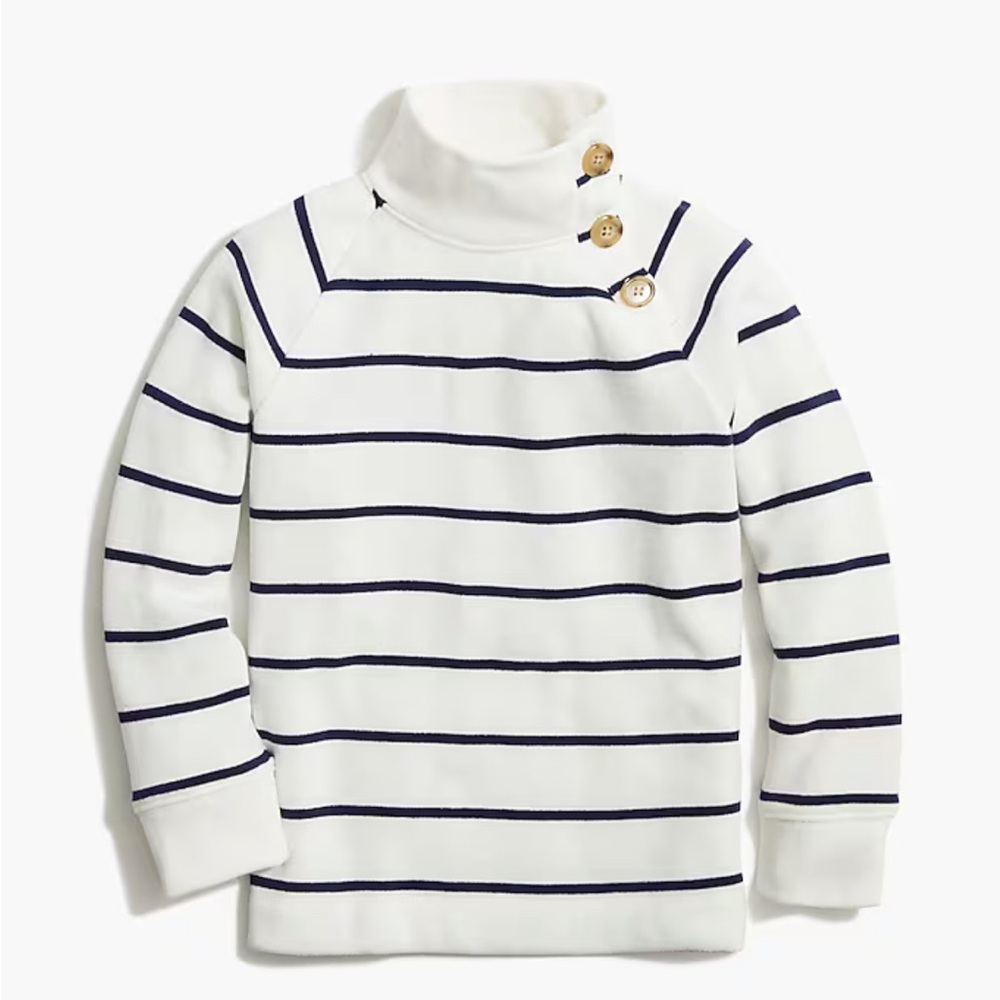 Crewcuts girls' striped button-neck tunic sweatshirt